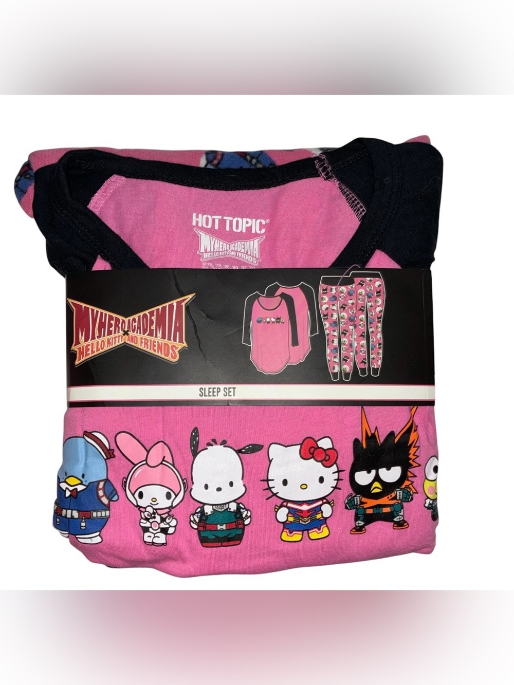Hot Topic x My Hero Academia Hello Kitty Pink Character Sleep Set Sz M
